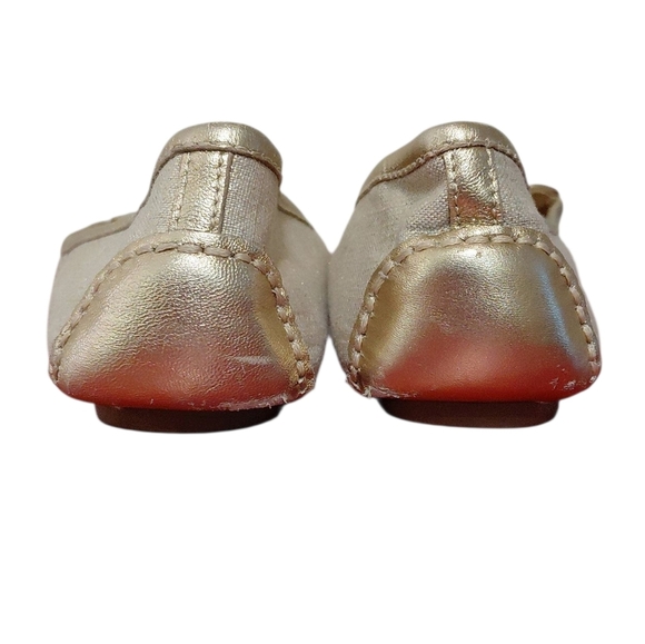 Michael Kors Gold Lillie Jacquard MK Logo Flats Size 7.5 - Picture 7 of 10